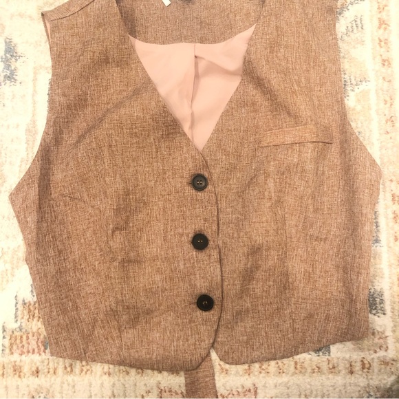 💛Button Front Vest Blazer & Wide Leg Pants Set - Picture 9 of 12